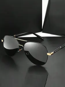 Unisex Vintage Trendy Top Bar Design Large Frame Sunglasses, Retro Outdoor Sports Sunglasses, Fashionable Sunglasses for Men & Women for Everyday Use, Aviator Frames