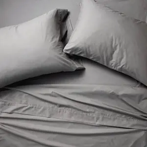 King 400 Thread Count Percale Sheet Set Dark Gray - Casaluna