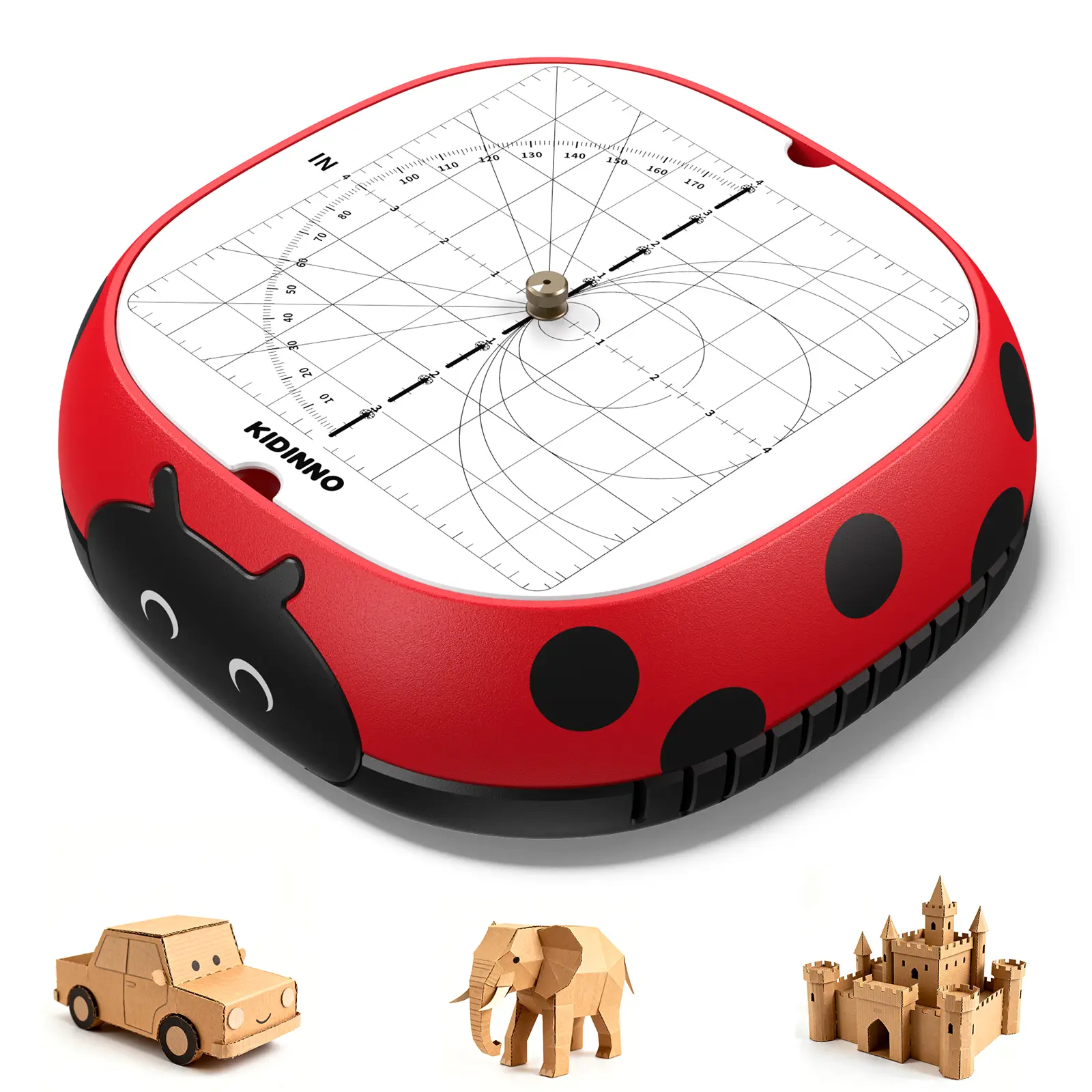 KIDINNO Safe Power Cardboard Cutter with Safe Blade & Low-Voltage Operation, Eco-Friendly Red & Black Upcycled STEM/STEAM Toy for Kids, Screen-Free Fun, 3mm Max Cutting, Warm Noise Reminder, Halloween Gift Kids Love for DIY Engineering Projects