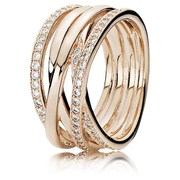 PANDORA Ring Pandora Rose Tm Entwined With Clear CZ 180919CZ-52