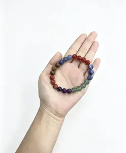 1pc 8mm Seven Chakra Bracelet - Natural Stone Beaded Stretch Bracelet for Men and Women, Healing Crystal Jewelry for Balancing Energy