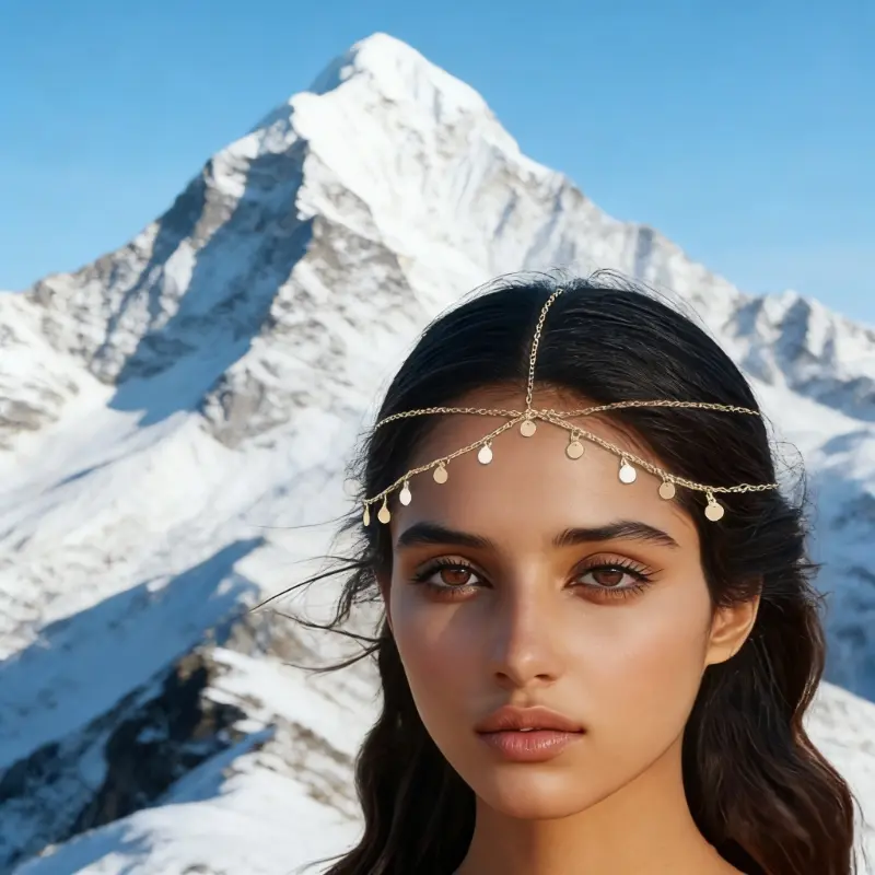 4pcs/5pcs Niche Fashion Boho Headdress – Multilayer Sequin & Tassel Headband, Elegant Metal Hair Jewelry for Parties