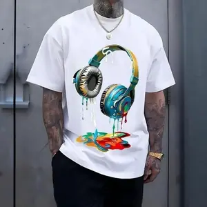 Classic  Printed T-Shirt for Men Slim Fit Eco-Friendly Dyeing Soft Comfortable Versatile Streetwear Style Casual Menswear Top Jeans Original Pants Stylish Tshirt Tropical Shoe  Graphic Crewneck Shortsleeve