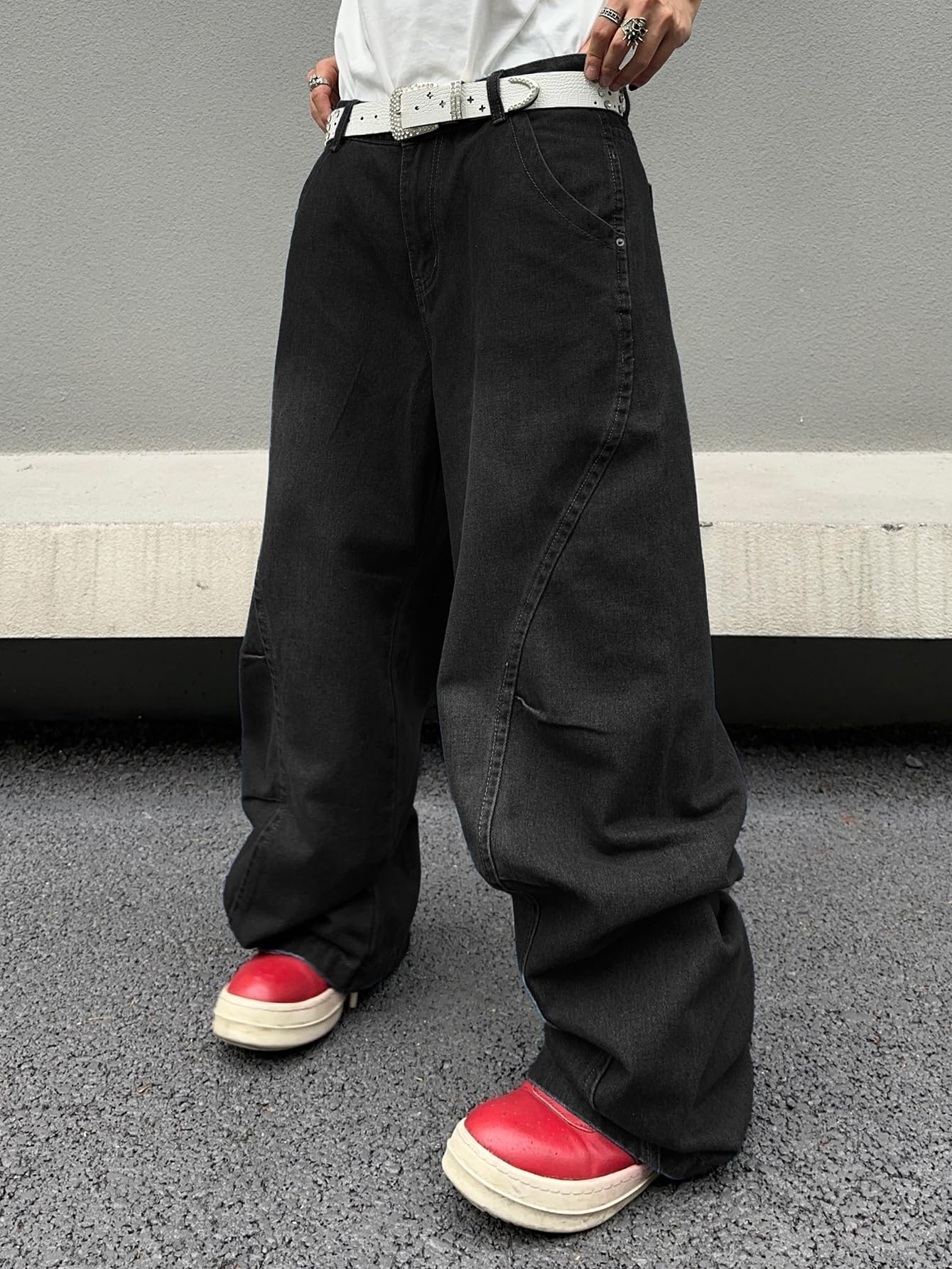 Baggy Jeans for Men with Irregular Seams, Inspired by Y2K Hip Hop Style, Featuring Wide Legs And a Casual Loose Fit, Perfect for Streetwear Pants