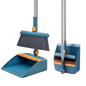 3-In-1 Rotatable and Foldable Magnetic Suction Broom Dustpan Set, Enlarged Soft Hair Broom for Pet Hair, Non Stick Cleaning Tools for Home, Home Care Supplies