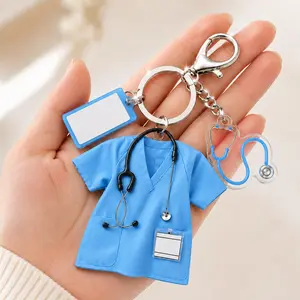Women's 2D Acrylic Nurse Uniform Keychain Charm, Fashionable Bag Accessory, Ideal Thank-You Gift for Nurses