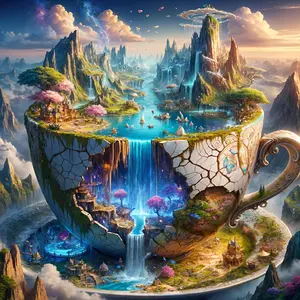 Fantasy Mountain View 5D Diamond Painting Kit, Round Full Drill Art Set, DIY Diamond Art, Handicraft, Diamond Art Tools - For Adults & Teens - Perfect for Home Decor, Party Decor & Gifts