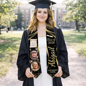 Custom Memorial Photo Graduation Stole: In Loving Memory Graduation Stoles, Class of 2026 Sash, College Boy Girl Grads Gift, Tribute Sash Graduation Stole