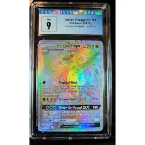 2017 Pokémon Alolan Exeggutor GX Secret Rare Rainbow Holo CGC 9 Mint - Crimson Invasion