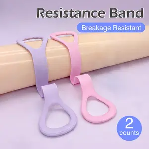 2 Counts Pulling Rope, random color with handle, compact exercise band for outdoor and indoor workout