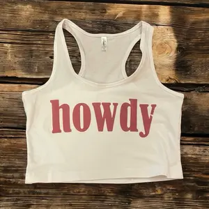 Howdy Tank - White Women's Top with "howdy" Design, Adjustable Straps, Versatile Style for Casual Wear - Tops, Womenswear
