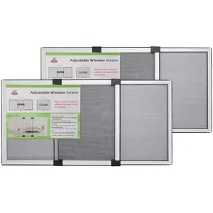Adjustable Sliding Window Screen Horizontal (15.74 ''H x 21-40''W) 2 Packs Expandable Window Screen Replacement for Home Medium