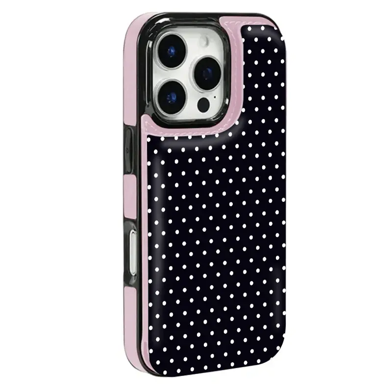 TPU Cellphone Protection Case with Screen Protector, Small Dot Design, Bank/Transportation Card Slot, Multi-Purpose Accessory for iPhone 12-17, Accessories