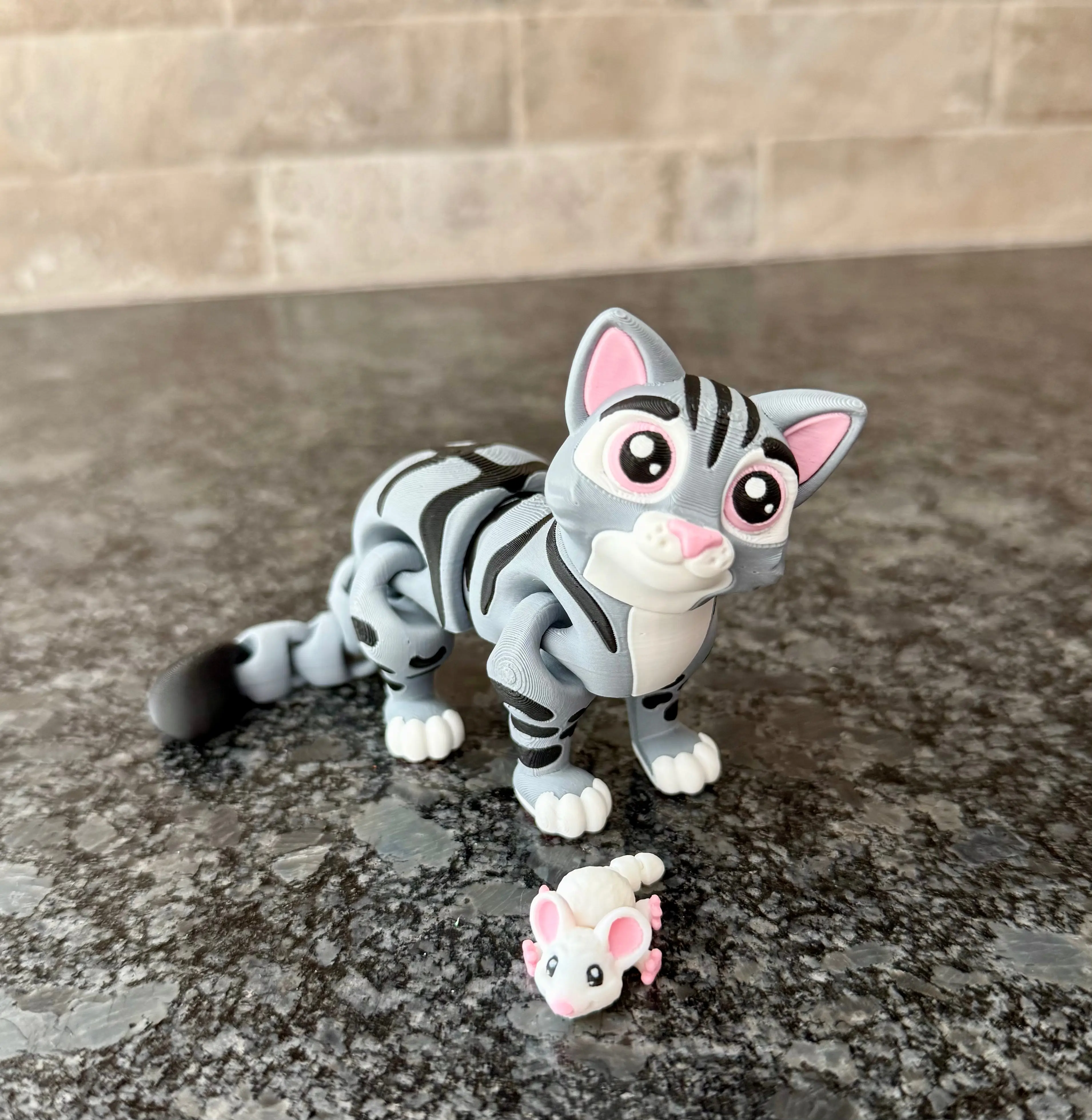 Cat Flexi Articulated 3D Printed Figurines Cat Flexi Articulated 3D Printed Figurines