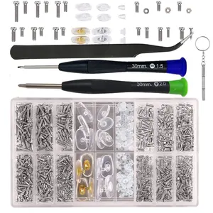 Eyeglasses Repair Kit with Stainless Steel Screws, Nose Pads & Tools | Also for Watch Accessories