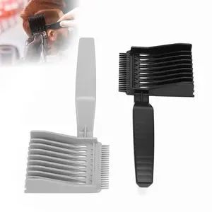 3 PCS Fade Comb Tool for Men Haircut Gradient Hair Comb Compatible with All Clipper Blending Combs Barber Accessories for Fades with Comfortable Triangular Handle & Fixed Gradient Comb Heatless Black Grey White 3Pcs