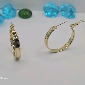 HOOPS fashion style earrings gold-plated beautiful style durable medium zise