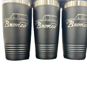 Bronco 20 oz laser engraved tumbler, Black Cup