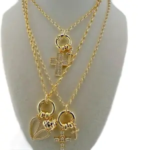 Dazzle Designs SwingLock Necklace 14k Gold Plated Brass with Freely Moving Carabiner 16 or 18 Inch Chain with 2 Inch Extender for Versatile Charm Options