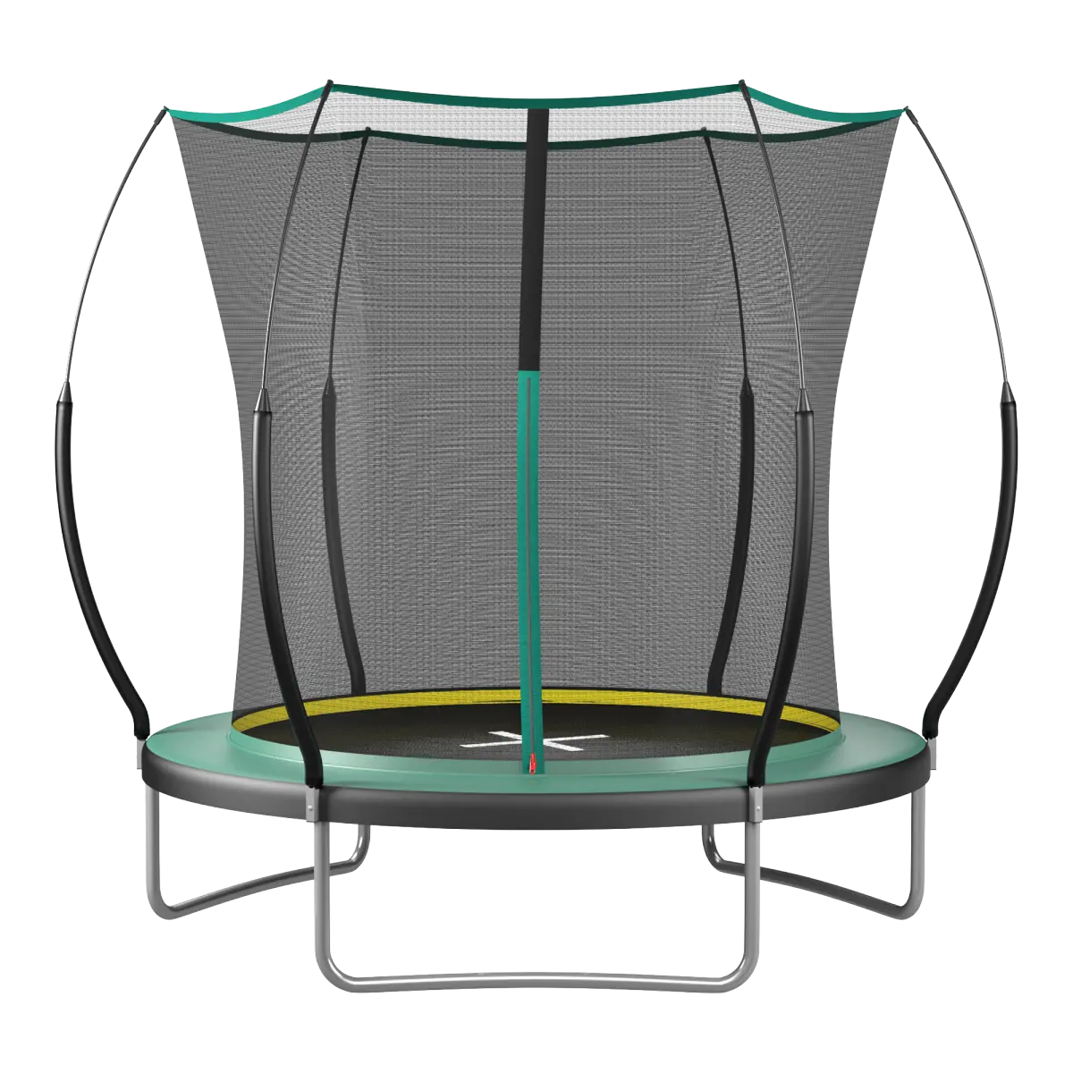 8FT Springfree Kids Trampoline ASTM Certified Galvanized Steel Frame Bungee Cord System No-Gap Zippered Safety Net Fiberglass Poles UV-Resistant Outdoor Trampoline for Children
