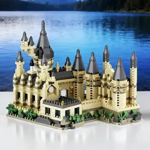 Hodvaz Magic Castle Building Blocks, Blue Color Block Design, Durable Abs Material, Easy Assembly, Classic Movie Theme Decor, Building Blocks Model
