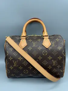 Pre-owned Louis Vuitton Coated Canvas Crossbody Bags Monogram Speedy 25 Bandouliere Crossbody Bag Iconic Pattern, Comfortable Shoulder Wear, Versatile for Daily Use