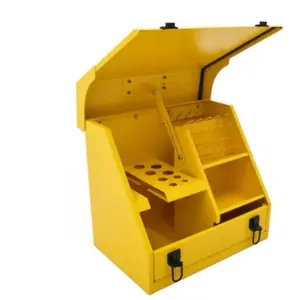 Quality Craft Industries  15 in. Steel Portable Tool Box, Yellow