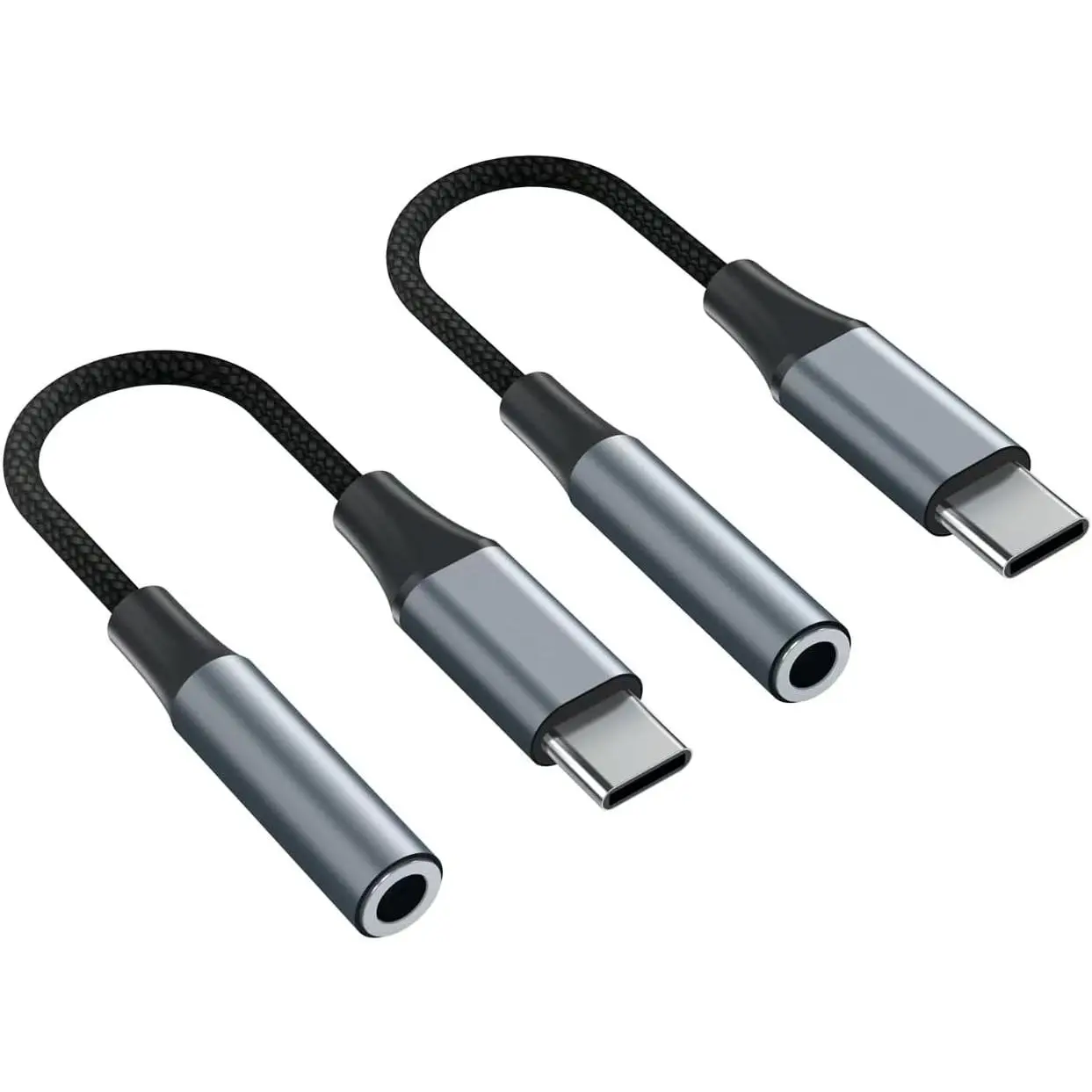 2 count USB C to 3.5mm Female Headphone Jack Adapter, Upgrade Metal Case, Compatible with  S20+/S21 Ultra, iPhone15 16 17, and  USB C Audio Devices