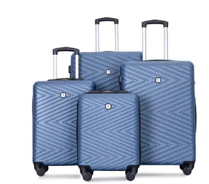 e 4 Piece Hardshell Luggage Set Hardside Lightweight Suitcase with TSA Lock Spinner Wheels.(Blue)