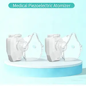 2PCS Portable Nebulizer  with 400mA LithiumBattery for Adults & Kids ,  Home Nebulizer, Rechargeable Mesh Nebulizer, Includes Face Mask and Mouthpiece, Features a Compact and Self-Cleaning Design, Suitable for Home Use, Travel, Respiratory Assistance