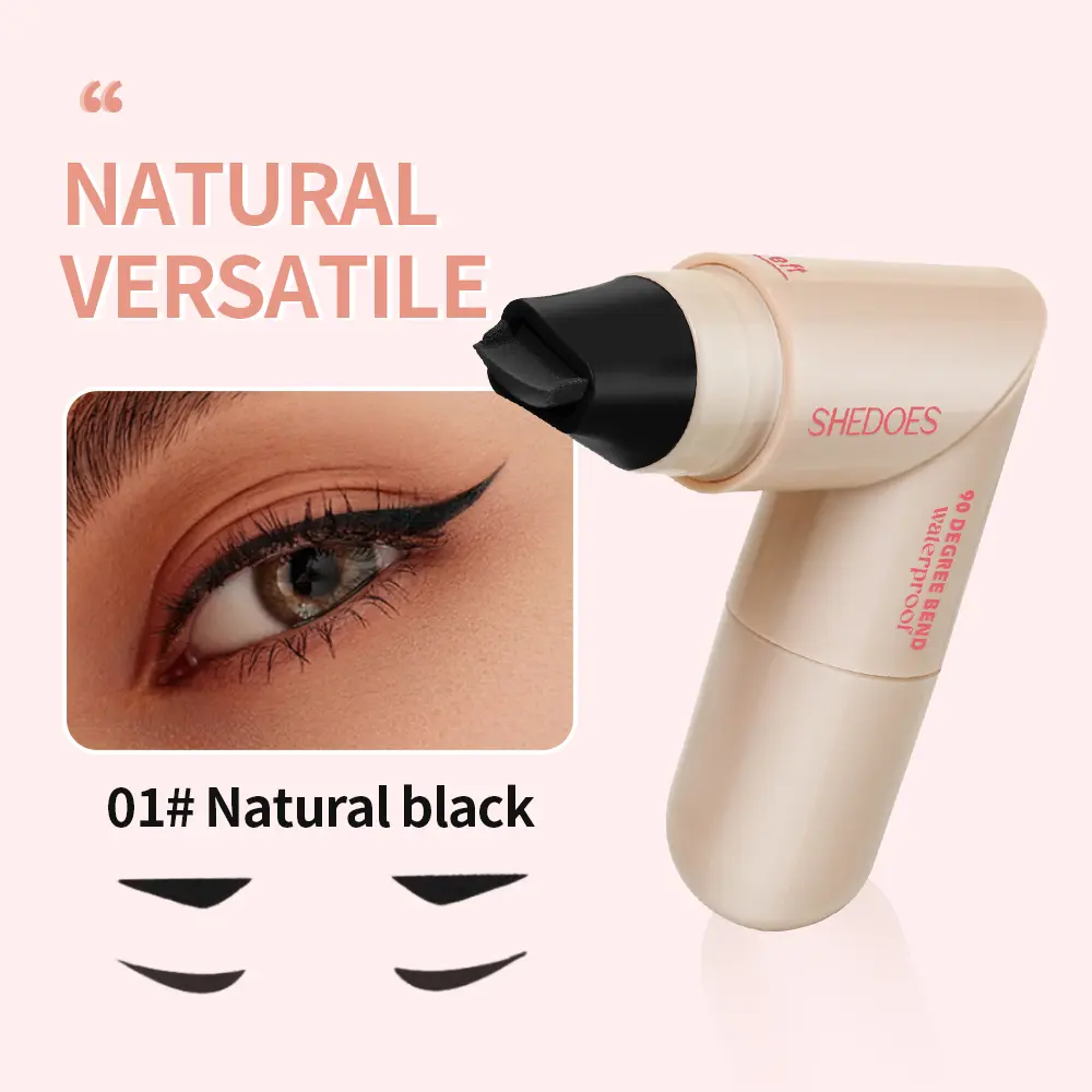 Women's 2-in-1 Rotating Eyeliner Stamp Pen - Dual-Head (Smooth Liquid Liner + Precision Wing Stamp), Quick-Dry, Transfer-Proof, Long-Wear Beauty Products for Adults' Sharp Graphic Eyeliner, Beginner-Friendly Everyday Makeup Tool, Single Item, Transfer Pro