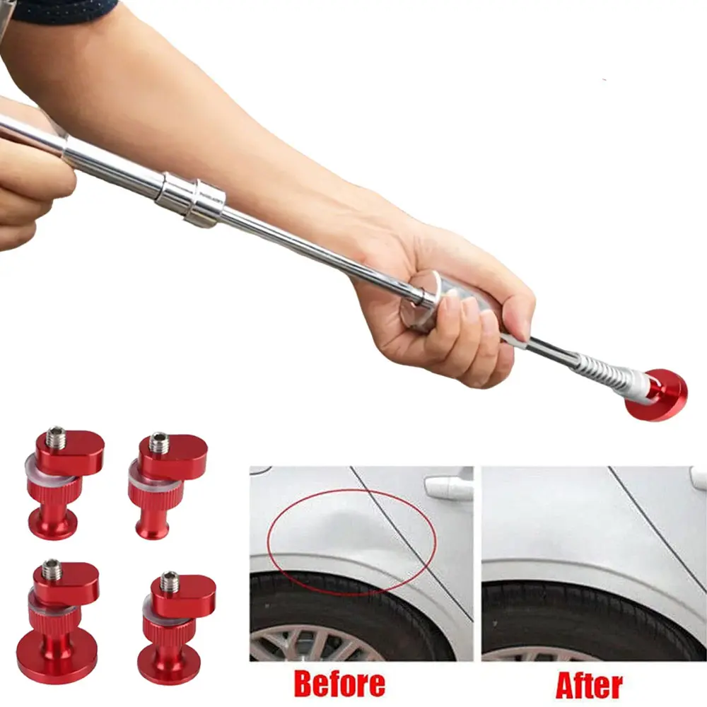 Car Dent Puller Kit, Paintless Dent Repair Tools with Aluminum Tabs, Slide Hammer Dent Remover for Auto Body Hail Damage, Door Dings, Reusable Tools