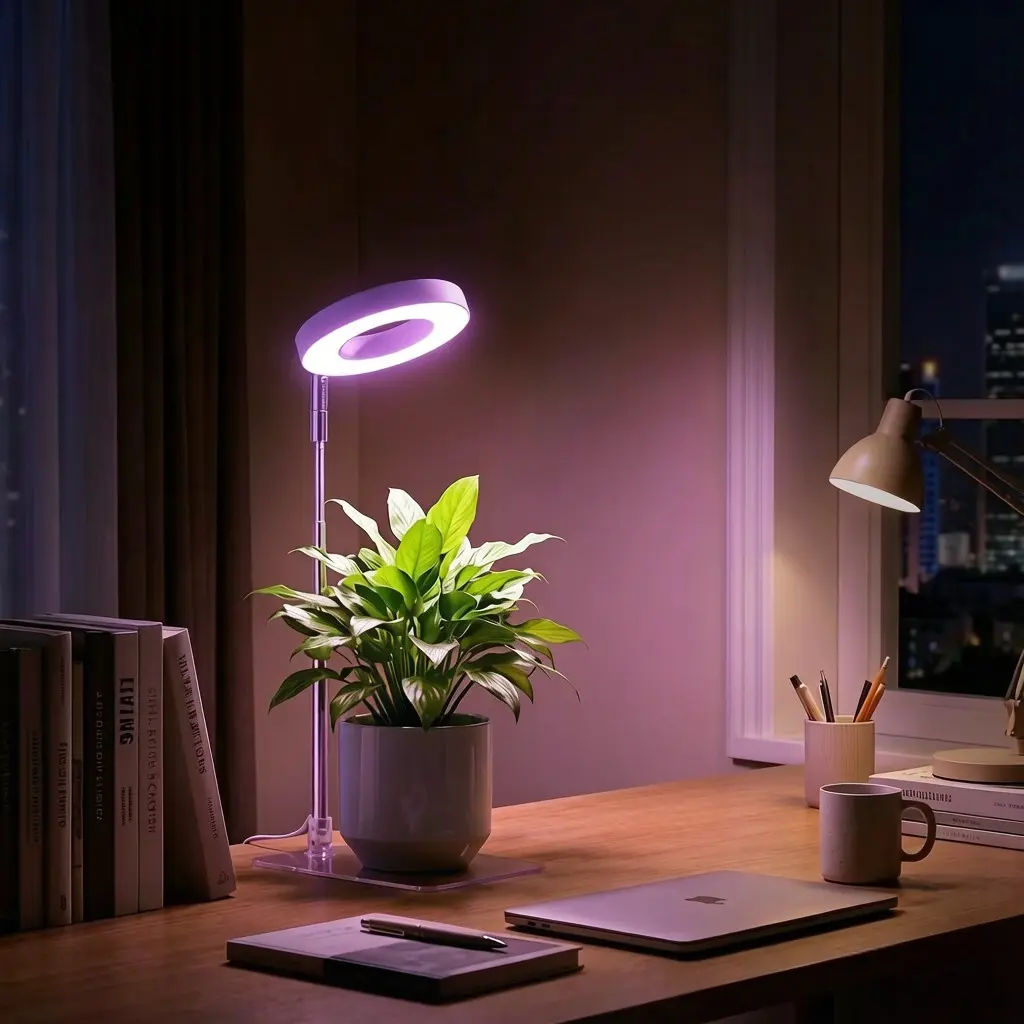 Grow Lights for Indoor Plants, Home, Full Spectrum Plant Lights for Indoor Growing, 7"-23.6" Height Adjustable Modern Desk Grow Lamp with Auto Timer 2/4/8Hrs, 4 Brightness, Flower, Garden, Grow Light for Seedlings