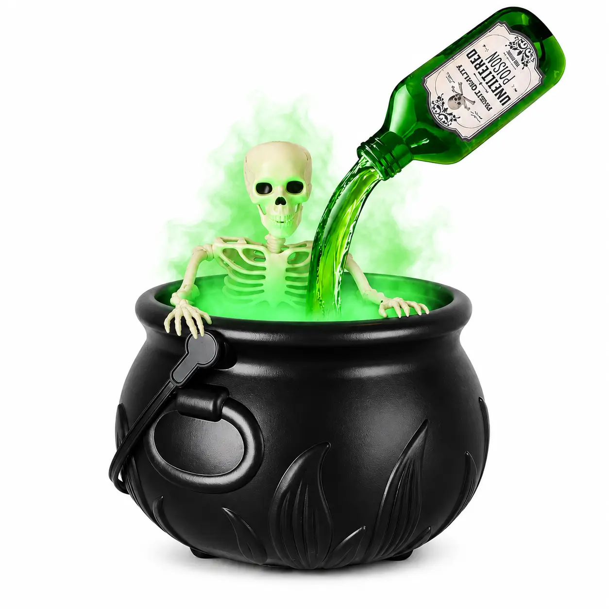 Magical Floating Potion Cauldron with Bubbling Diffuser - Vintage Witch Kitchen Decor, Halloween Indoor Tabletop Centerpiece for Indoor Recreation