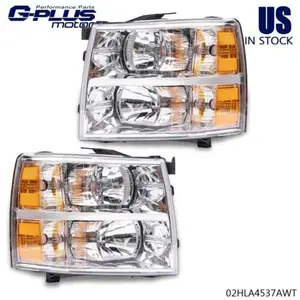 Headlights Fit For 2007-2014 Chevy Silverado 1500 2500HD 3500HD LH+RH Side