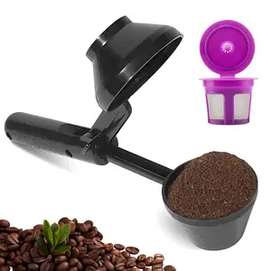 Reusable Plastic K Cups Coffee Filters with 2-in-1 Coffee Scoop with Built-In Funnel, K Cups Coffee Filters Compatible with Keurig, Universal K Cup Filters Fit Refillable K - Cup Coffee Pods for Coffee Brewing Tools with Coffee Grounds, Kitchenware
