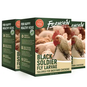 Fermorin 10/ 5/ 30/ 1 lbs Dried Black Soldier Fly Larvae for Chickens, High Protein Chicken Feed with 85X More Calcium Than Mealworms, Non-GMO Natural BSFL Treats for Laying Hens, Ducks, Quail, Birds & Reptiles