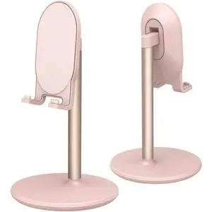 Phone Stand for Desk, Adjustable Cell Phone Holder for Desk, Compatible with 4"-12.9" Phones/Tablet//iPad/ (Pink)
