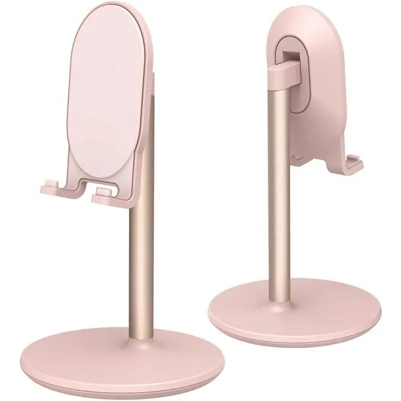 Phone Stand for Desk, Adjustable Cell Phone Holder for Desk, Compatible with 4"-12.9" Phones/Tablet//iPad/ (Pink)
