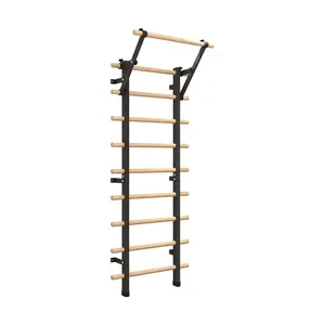 DHT Swedish Ladder WA2 Stall Bar for Home, Gym, School and Clinics, Black