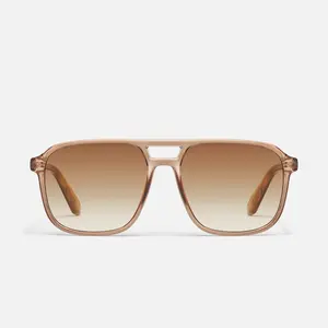 QUAY AUSTRALIA ON THE FLY Retro-Inspired Navigator Sunglasses Aviator Shape with Universal Nose Pads & Standard Arms