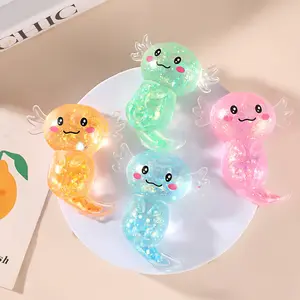 New Style Axolotl Cartoon Sequined Salamander Squishy Malt Sugar Stress Relief Toy Stress Relief and Vent Toy for Students and Office Workers  Cute Red-Mouthed Turtle Perfect gift for children