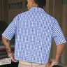 Men's Regular Checkered Vintage Short Sleeve Shirt, Casual Plaid Shirt, Casual Retro Gingham Shirt for Daily Wear, Loose Casual Fashion Men's Top for Summer