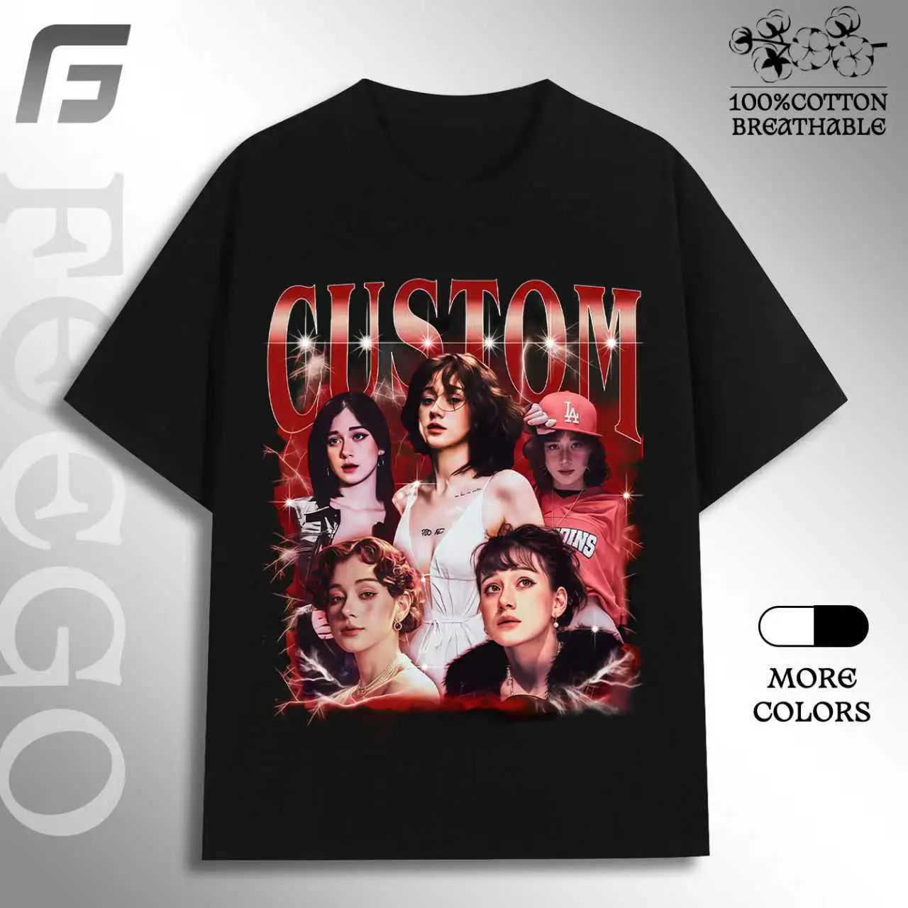 FEEGO Custom Bootleg Rap T-Shirt, Custom Face Shirt With Name, Graphic Tee, Birthday, 90s Graphic Tee Style, Personalize Your Name, Gift For Him, For Her shirts  women