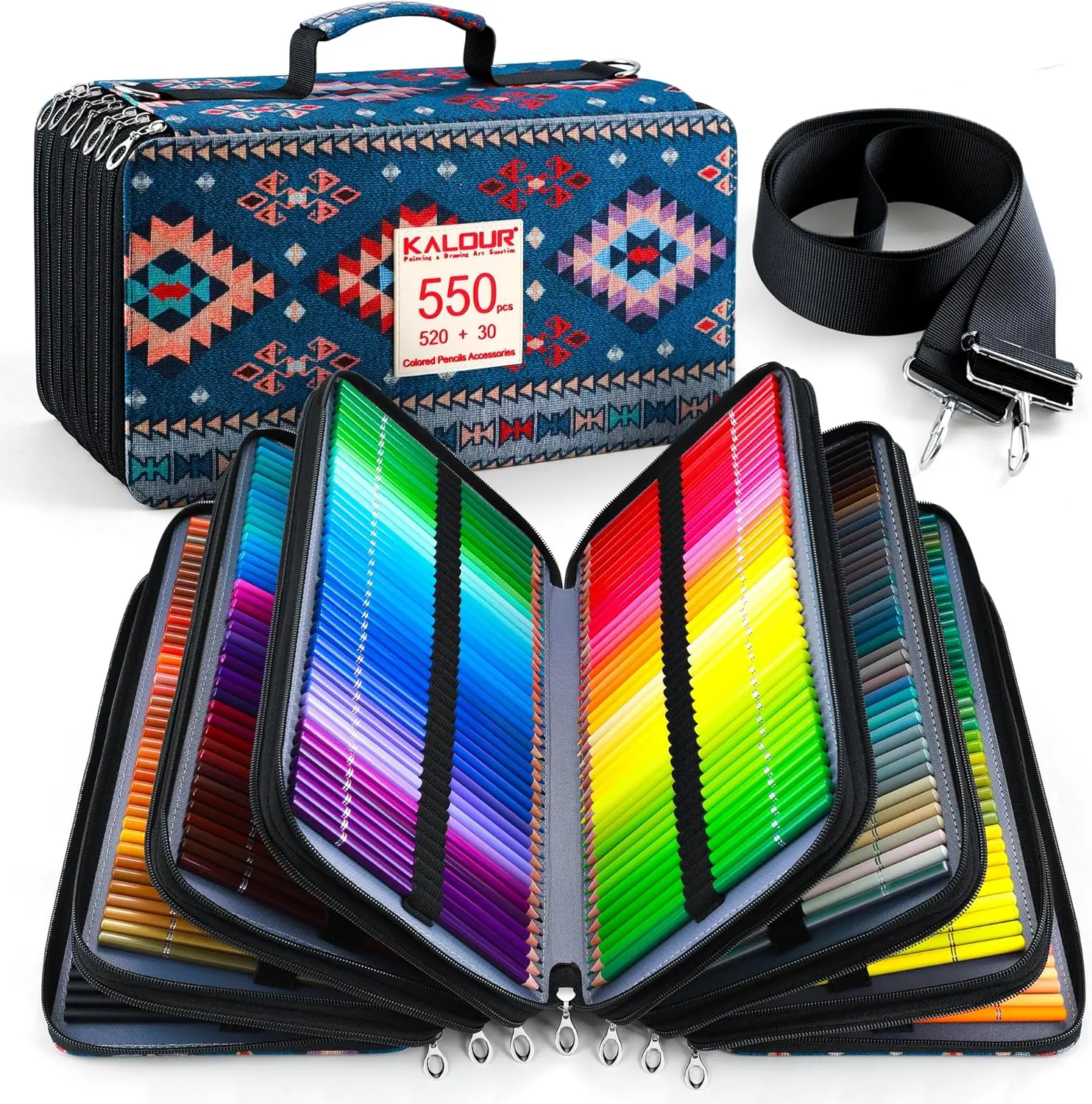 550 Colored Pencils Set with Large capacity Zipper Case,Soft Core with Vibrant Color,Ideal for Coloring Drawing Sketching Crafting, Art Supplies for Adults Artists Beginners