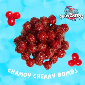 Flavoritos, Chamoy Cherry Bombs - Sweet and Chili Candy Snack Chewy Spicy Bonbon