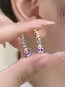 Elegant Butterfly Ear Cuffs for Women, Unique Design Rhinestone Earrings, Versatile Fashion Jewelry, Stylish Hair Accessories