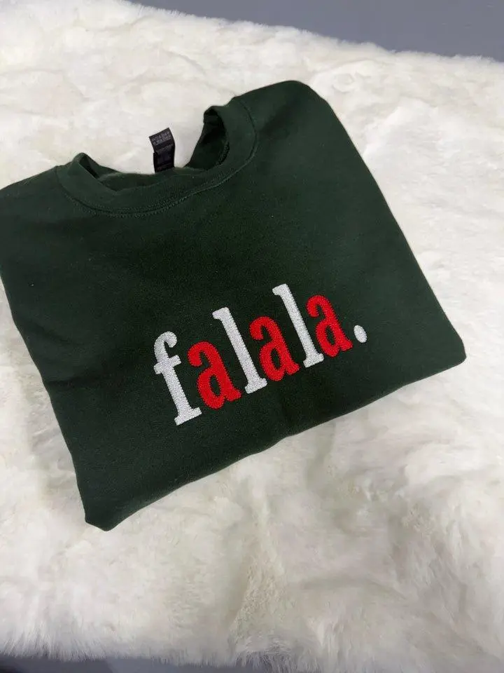 Falala Embroidered Christmas Sweater - Cozy Festive Design for Holiday Spirit