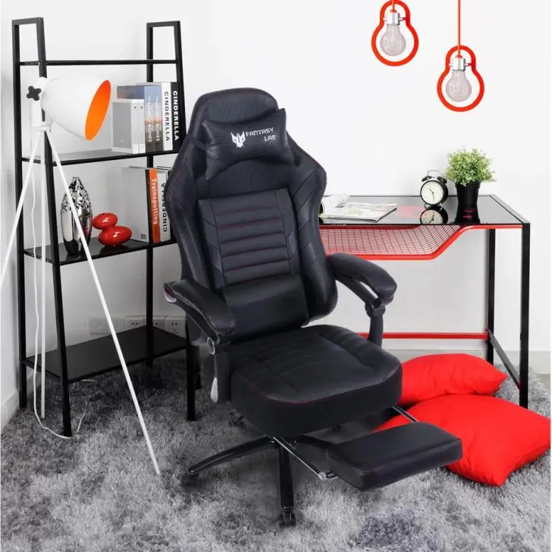 Modern PU Leather High-End Light Luxury Ergonomic Racing Chair - Adjustable Seat Height, 360-Degree Swivel, Waist Protection, Comfortable for Long Sitting, Suitable for Home & Office Use