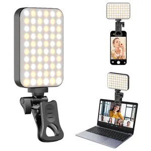 Rechargeable Selfie Light, Clip Fill Light for Phone Laptop Tablet Portable Light for Video Conference Live Streaming Zoom Call Makeup Picture (Black)